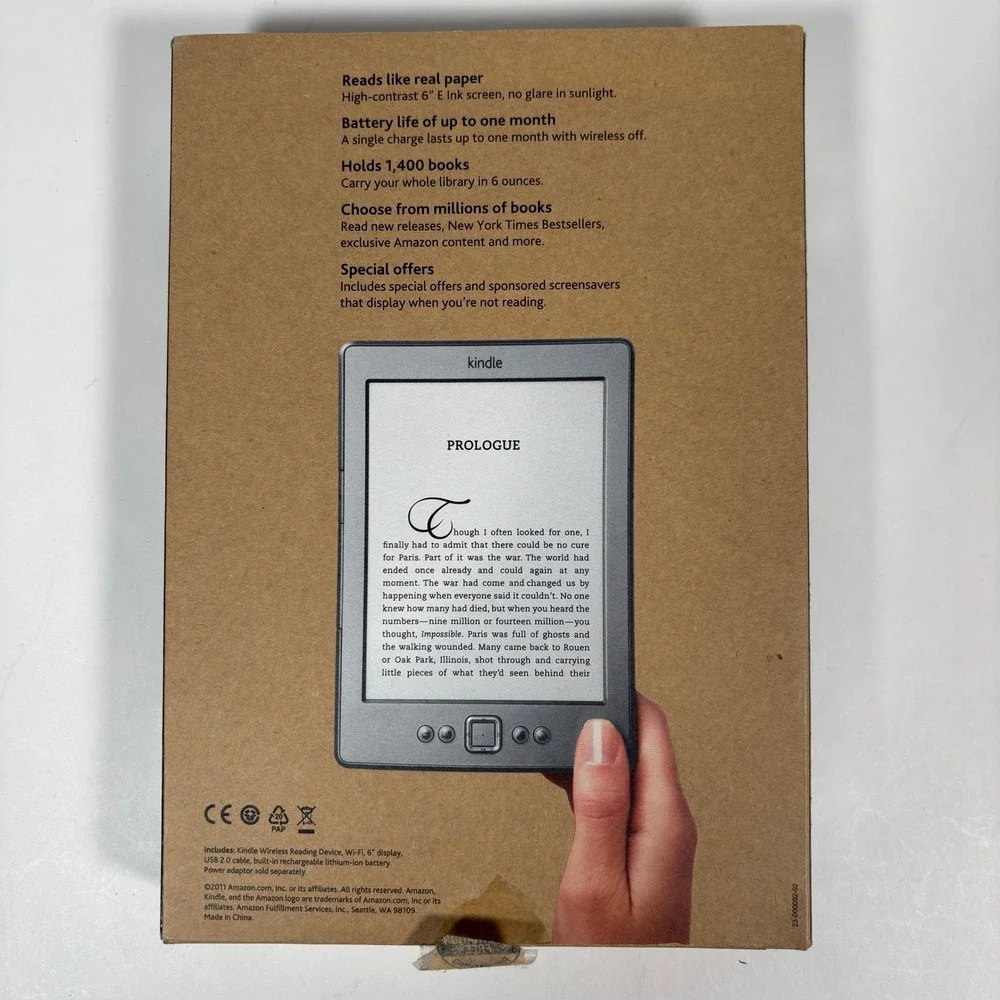 Amazon Kindle 4th Gen 6in E-Reader Wi-Fi Graphite D01100 Special Offers Boxed